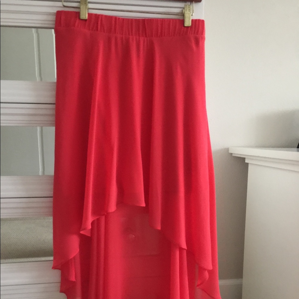 Bebe high low chiffon shirt size XS coral color